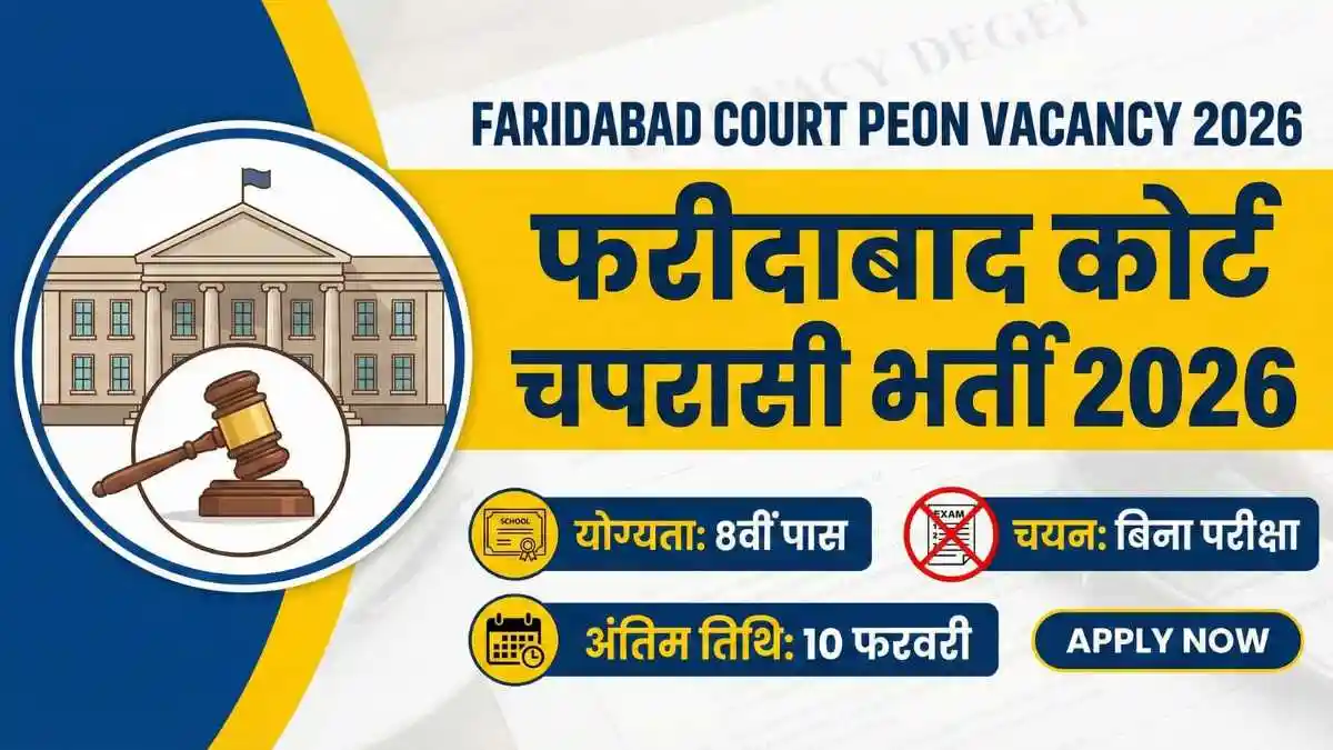 Faridabad Court Peon Vacancy 2026