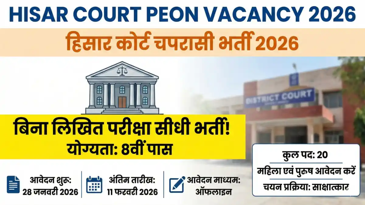 Hisar Court Peon Vacancy 2026