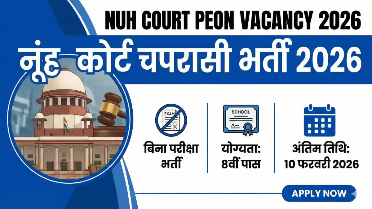 Nuh Court Peon Vacancy 2026