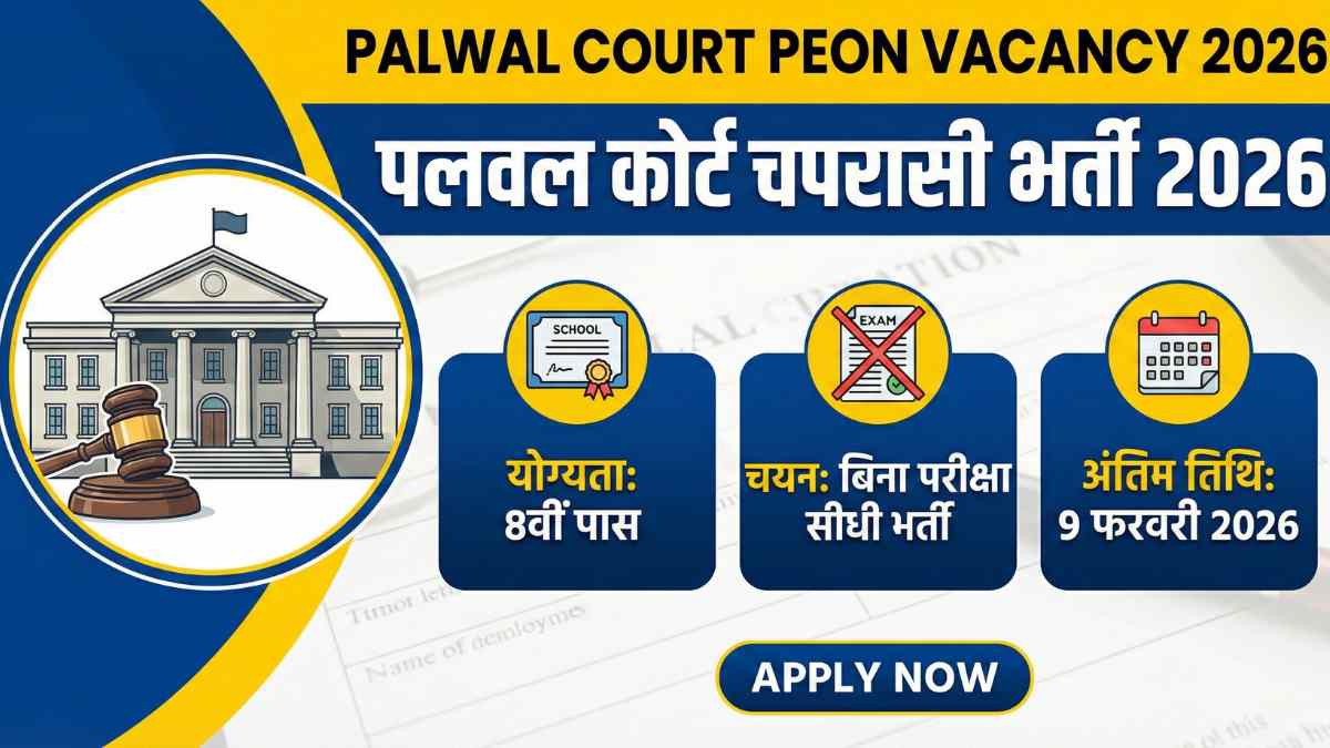 Palwal Court Peon Vacancy 2026