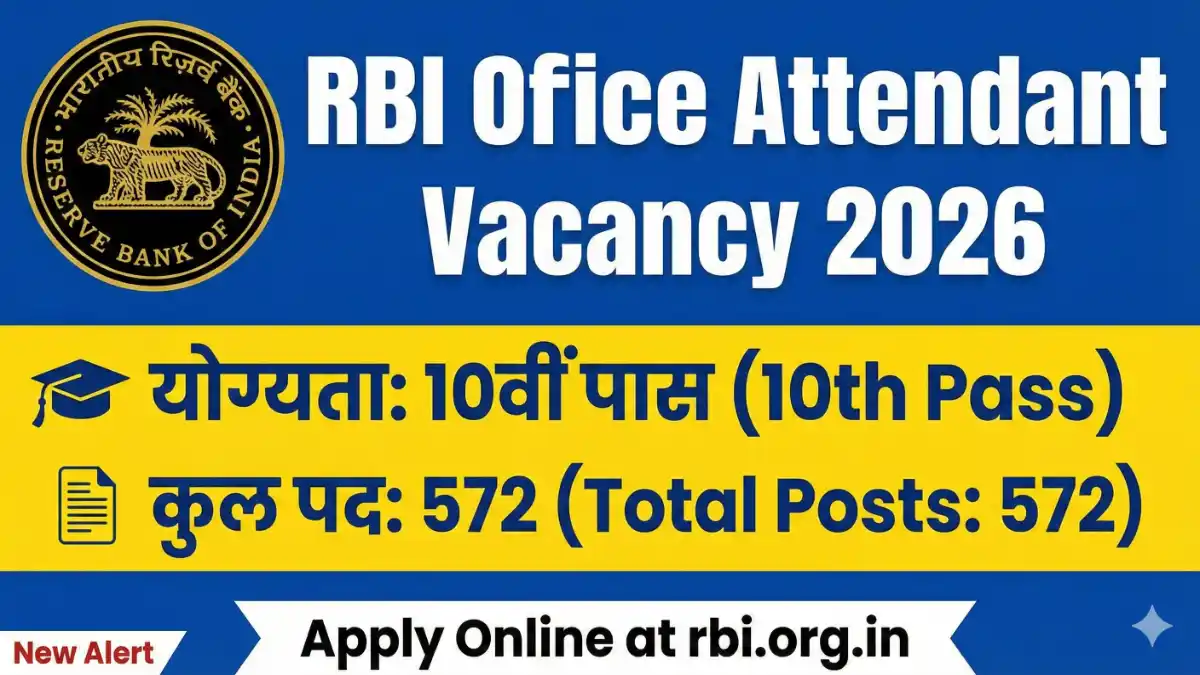 RBI Office Attendant Vacancy 2026