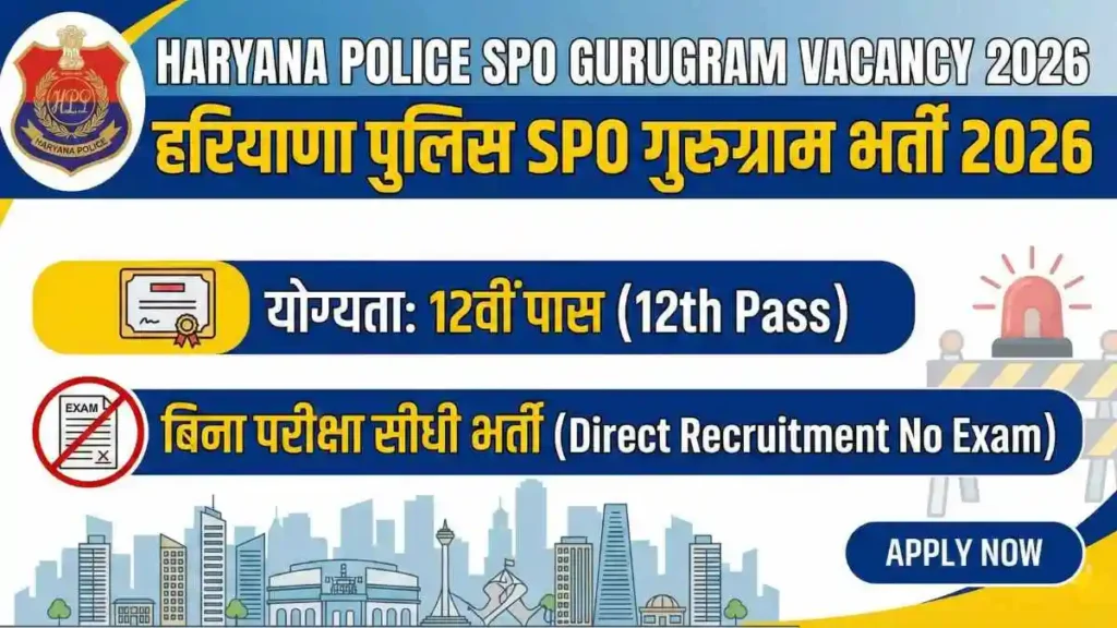 Haryana Police SPO Gurugram Vacancy 2026