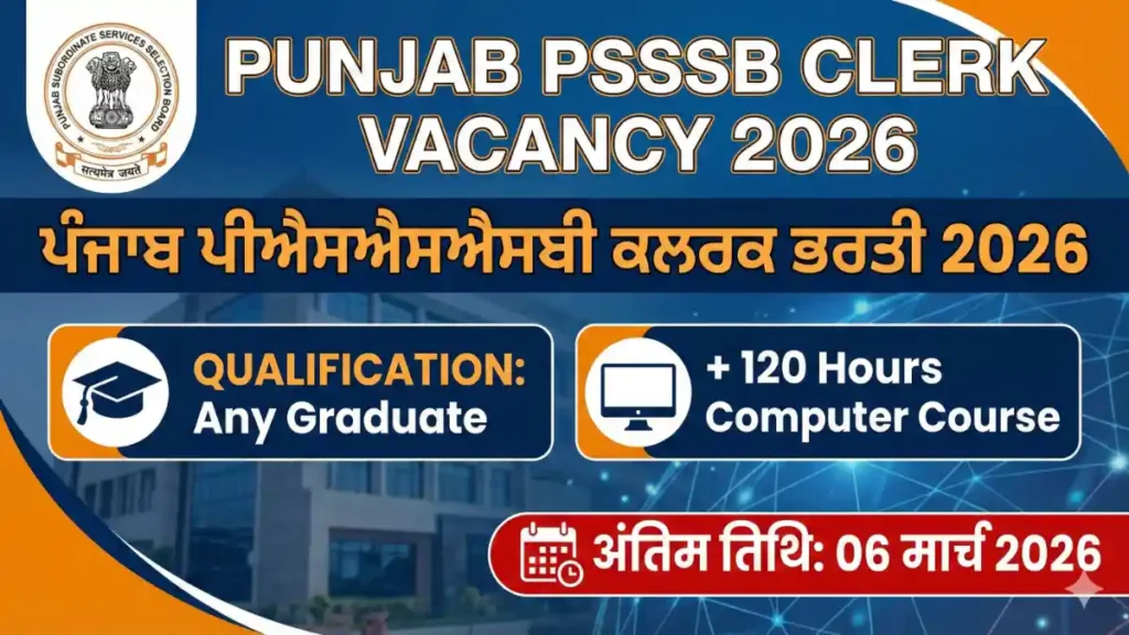 Punjab PSSSB Clerk Vacancy 2026