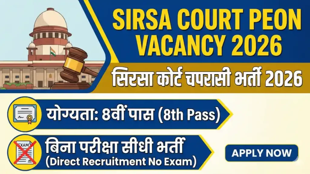 Sirsa Court Peon Vacancy 2026