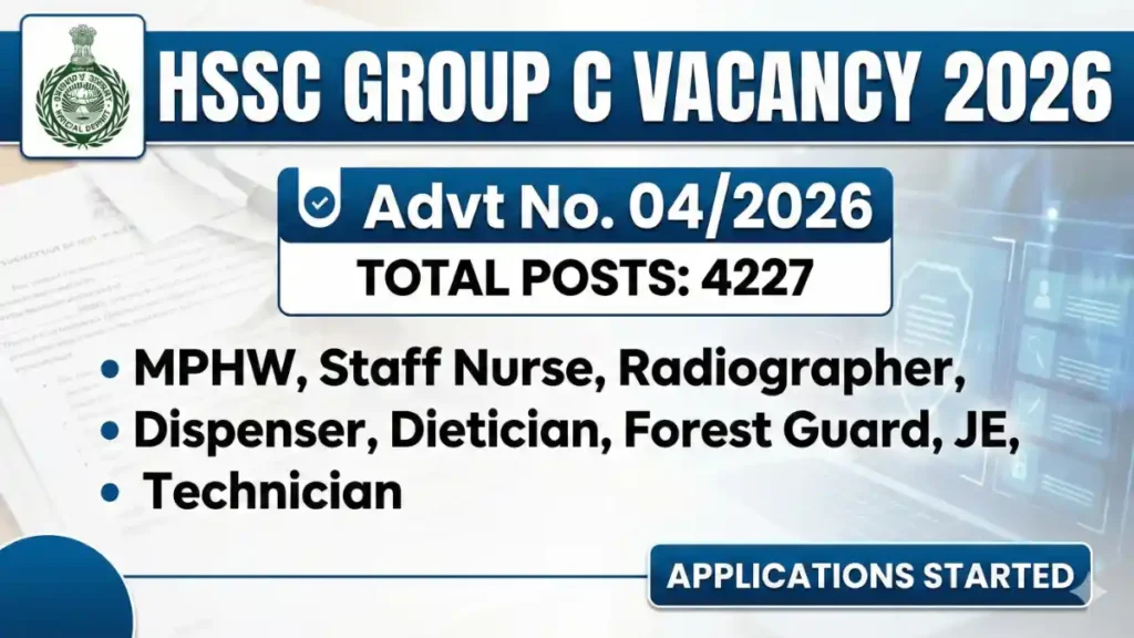 HSSC Group C Advt 4/26 Vacancy 2026