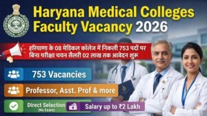 Haryana Medical Colleges Faculty Vacancy 2026