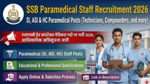 SSB Paramedical Staff Recruitment 2026