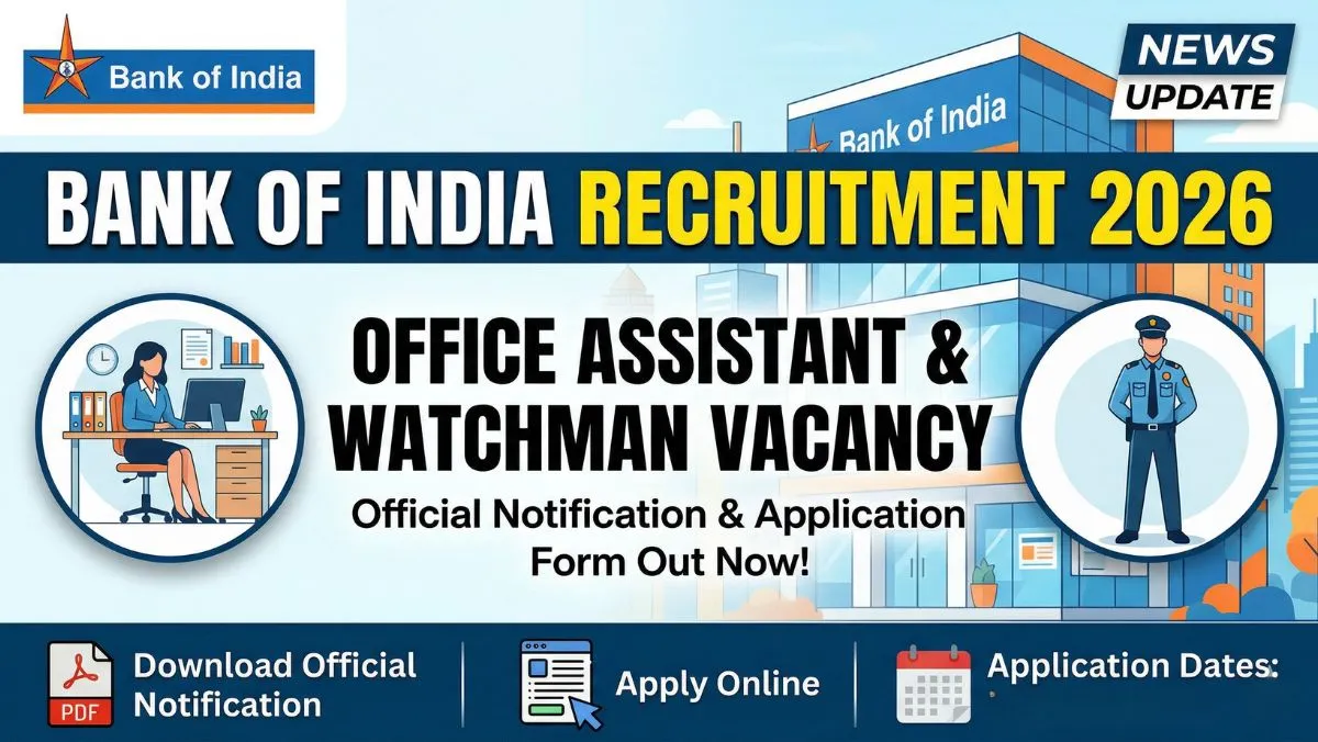 Bank of India Office Assistant & Watchman Vacancy 2026