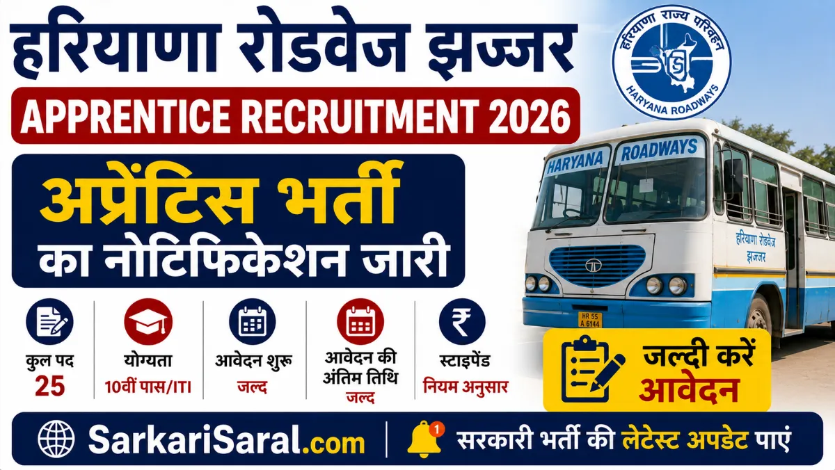 Haryana Roadways Jhajjar Apprentice Recruitment 2026