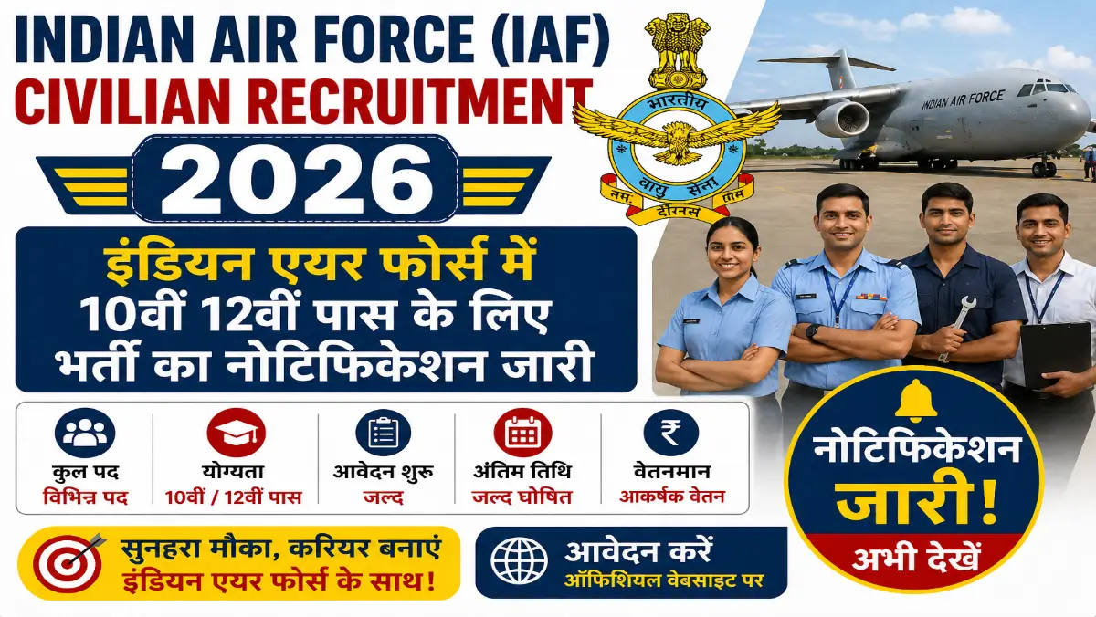 Indian Air Force (IAF) Civilian Recruitment 2026