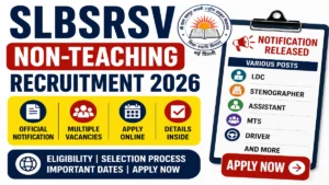 SLBSRSV Non-Teaching Recruitment 2026