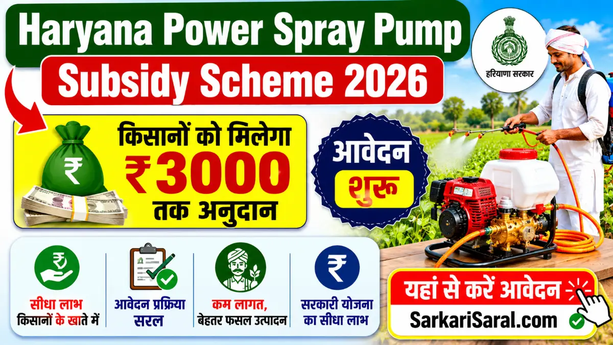 Haryana Power Spray Pump Subsidy Scheme 2026
