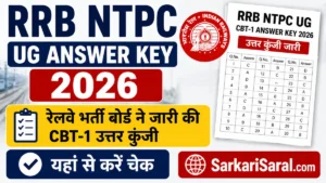 RRB NTPC UG Answer Key 2026