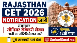 Rajasthan CET 2026 Notification