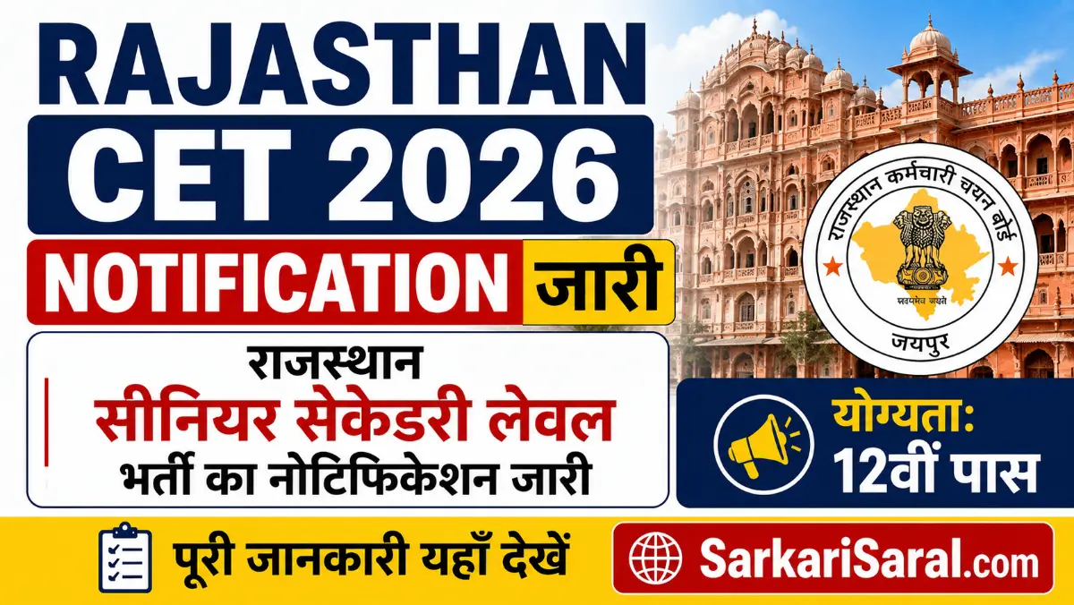 Rajasthan CET 2026 Notification