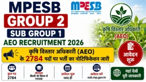 MPESB Group 2 Sub Group 1 AEO Recruitment 2026