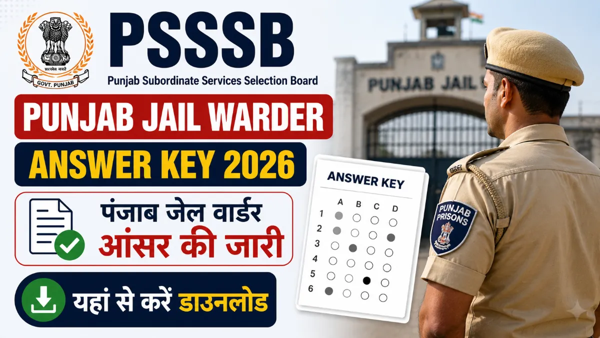PSSSB Punjab Jail Warder Answer Key 2026