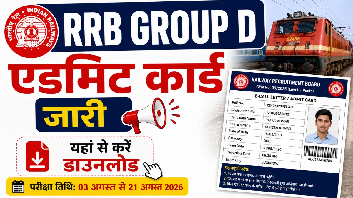 RRB Group D Admit Card 2026