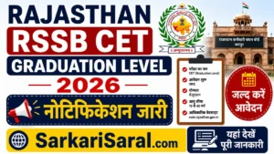 Rajasthan RSSB CET Graduation Level 2026 Notification