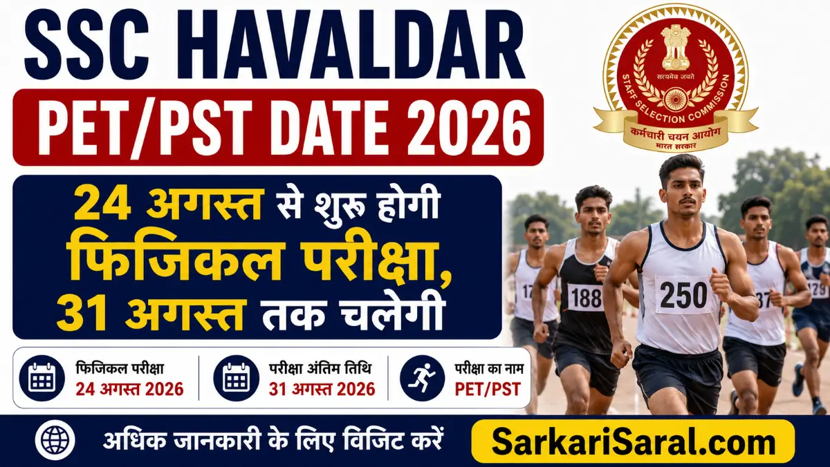 SSC Havaldar PET/PST Date 2026
