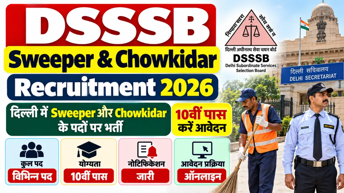 DSSSB Sweeper and Chowkidar Recruitment 2026